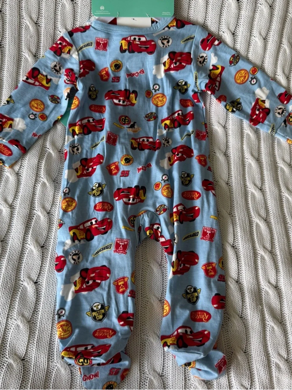 Disney Baby Lightning McQueen Footed Sleeper Bamboo Set NEW 3 6 Months Hat Gift